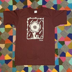 VINTAGE Florida Shirt Mens Large Maroon Single Stitch 80s Puff Print Tourist USA